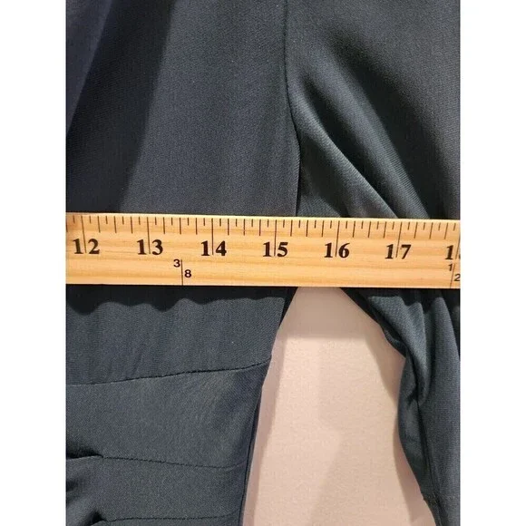 Lauren Ralph Lauren dark green Black Label Classic Dress Knit Ruched front sz 6 - Picture 5 of 6